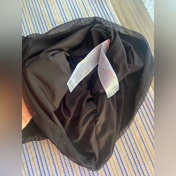 MNG By MANGO Dress Womens Size 6 Black Long Sleeve small Glitters Ruched Lined - Picture 11 of 14